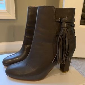 Halogen Hasadee-Lea Grey Leather Booties